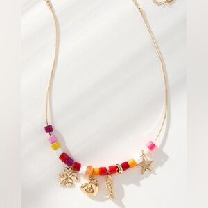 Anthropologie Beaded Necklace with Charms